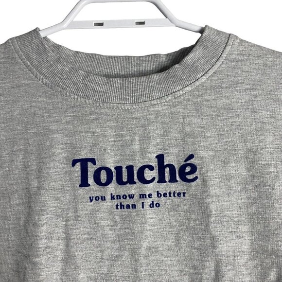 Mango Women's Message-Print Cotton-Blend Gray Sweatshirt - Picture 4 of 10